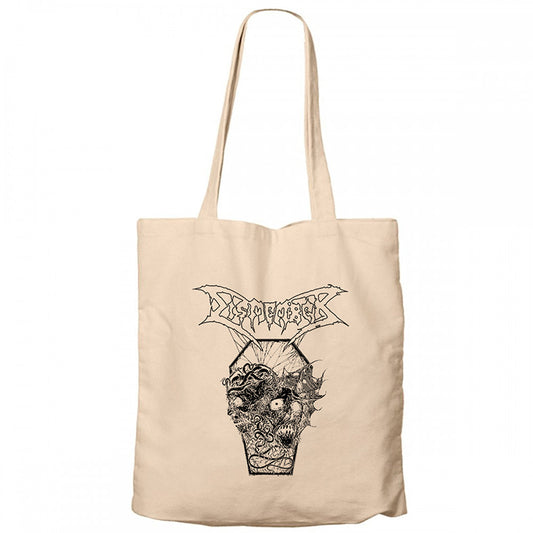 Dismember Skull Krem Fermuarlı Bez Çanta Gabardin