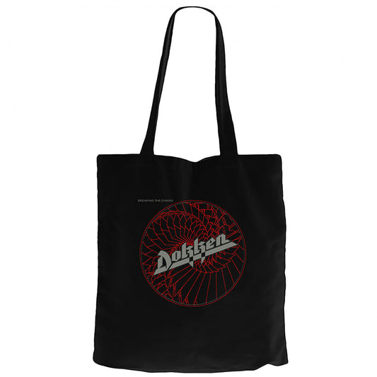 Dokken Breaking The Chains Siyah Fermuarlı Bez Çanta Gabardin