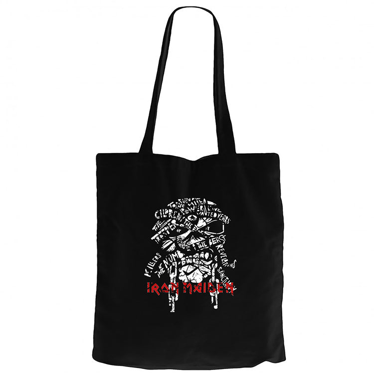 Iron Maiden Long Sleeve Siyah Fermuarlı Bez Çanta Gabardin