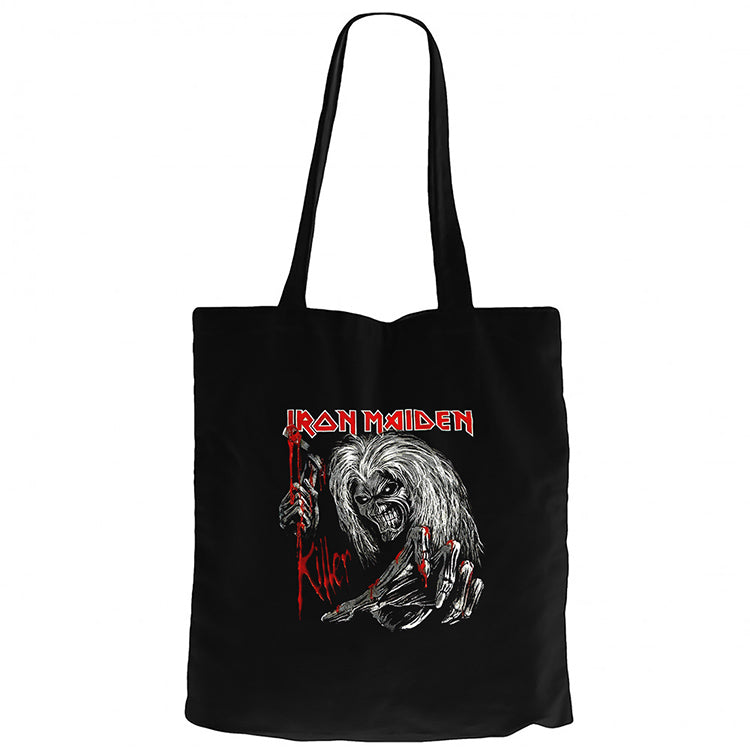 Iron Maiden Scary Zombie Siyah Fermuarlı Bez Çanta Gabardin