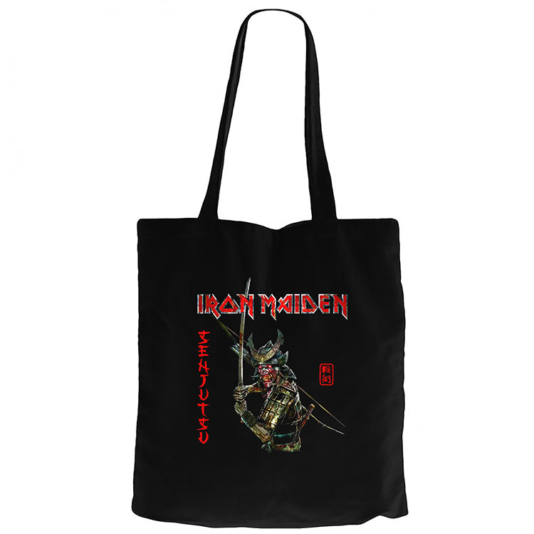 Iron Maiden Senjutsu Siyah Fermuarlı Bez Çanta Gabardin