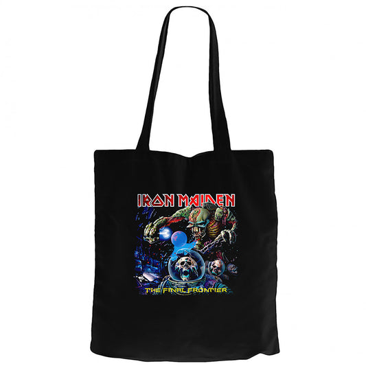 Iron Maiden The Final Frontier Siyah Fermuarlı Bez Çanta Gabardin