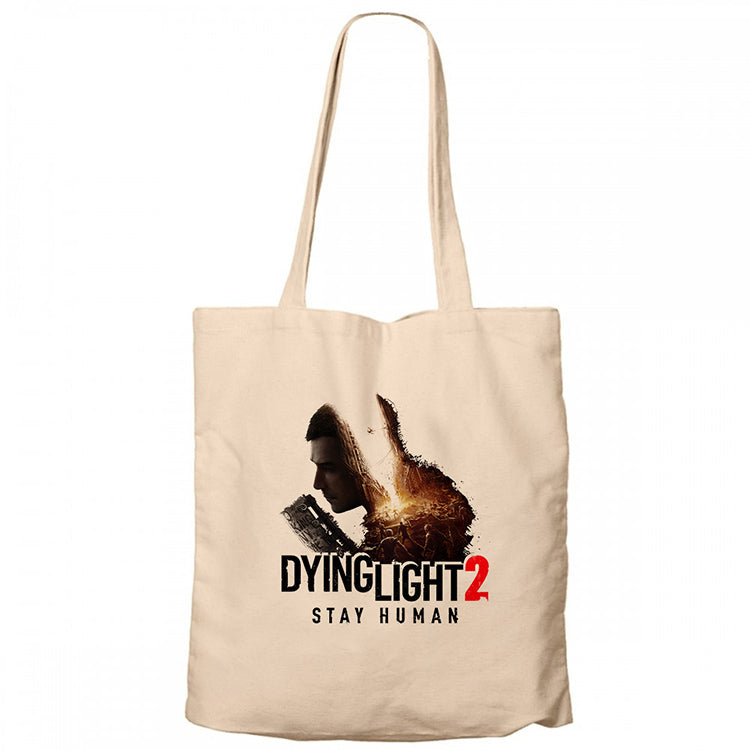 Dying Light Stay Human Krem Fermuarlı Bez Çanta Gabardin