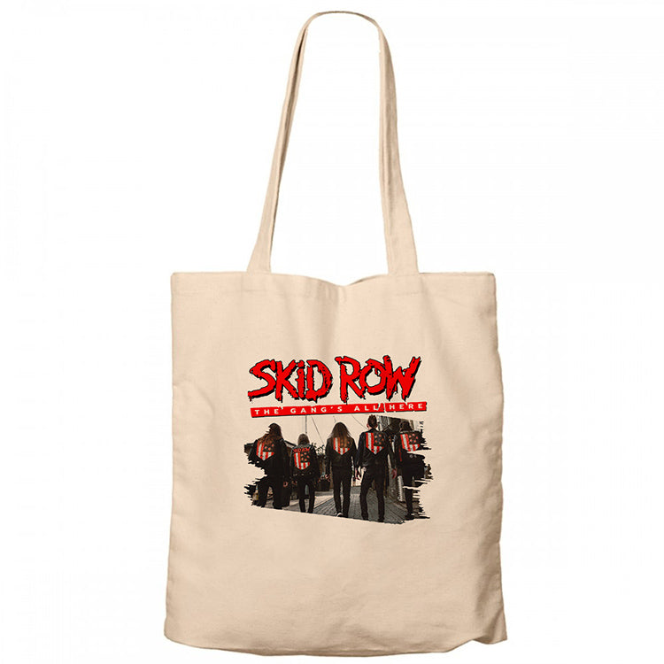 Skid Row The Gang Krem Fermuarlı Bez Çanta Gabardin