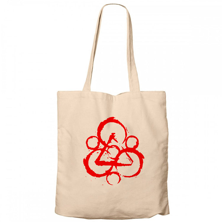 Coheed and Cambria Logo Krem Fermuarlı Bez Çanta Gabardin
