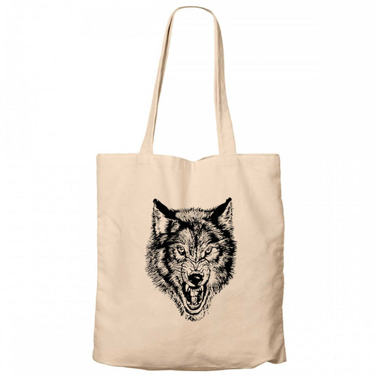 White Wolf Krem Fermuarlı Bez Çanta Gabardin