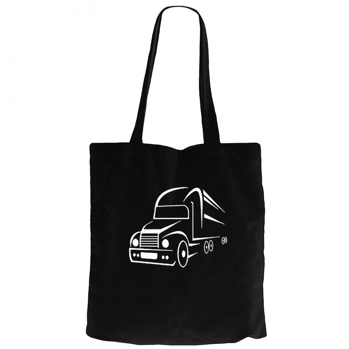 Tır Silüet Siyah Fermuarlı Bez Çanta Gabardin