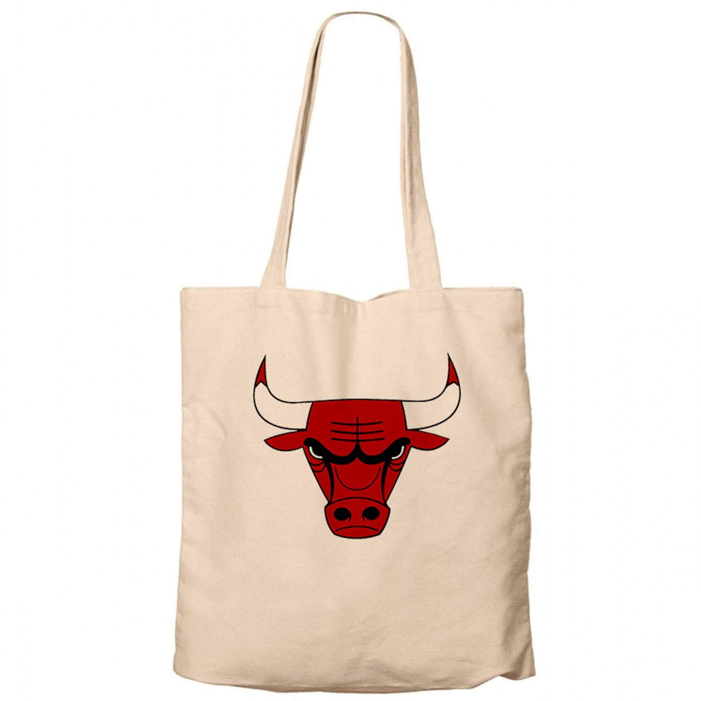 Chicago Bulls Logo Krem Kanvas Bez Çanta