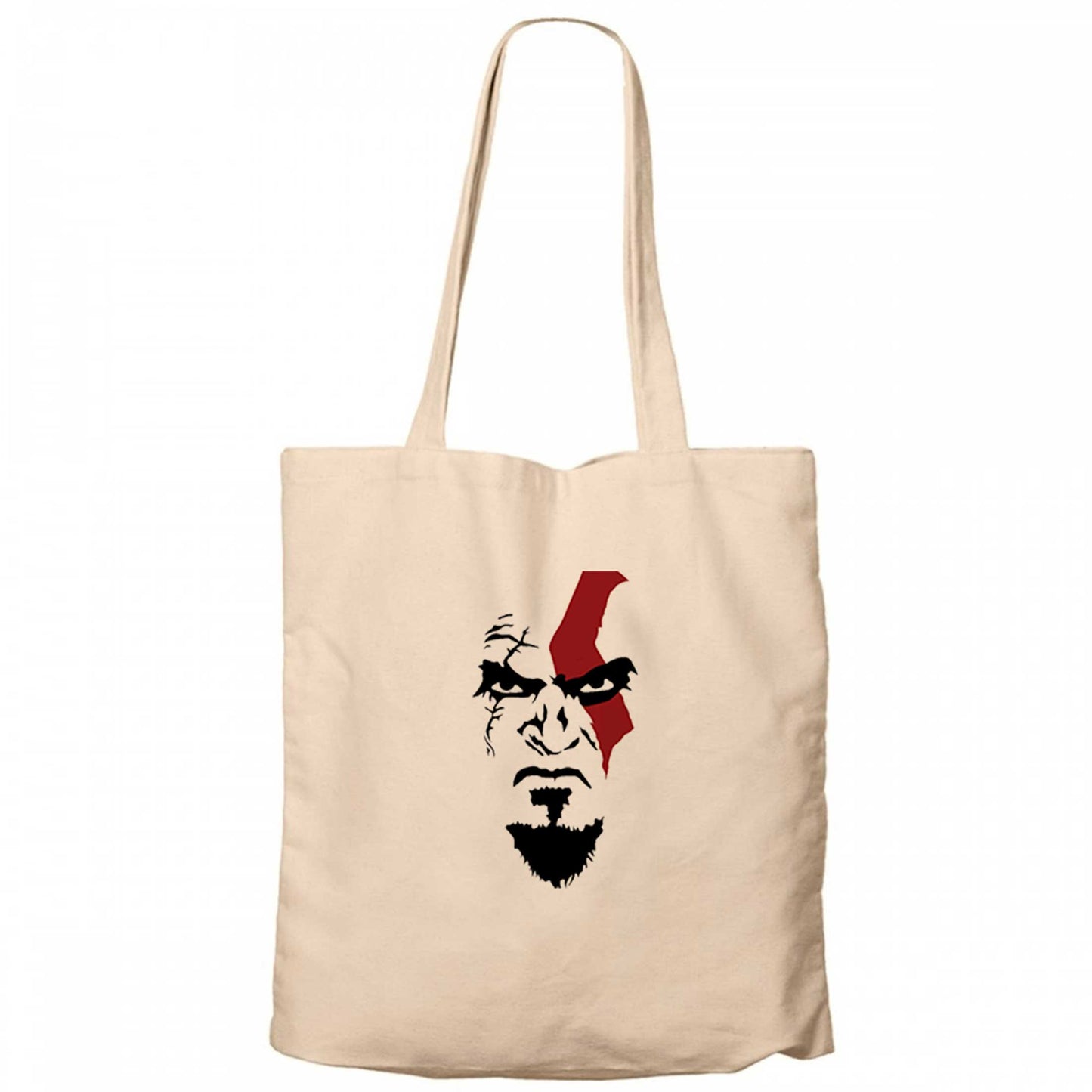 God Of War Kratos Face Krem Fermuarlı Bez Çanta Gabardin