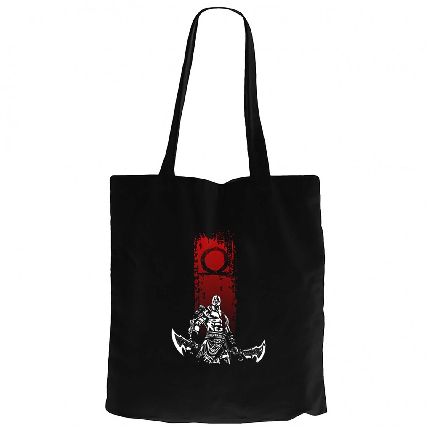 God Of War Kratos Logo Siyah Fermuarlı Bez Çanta Gabardin