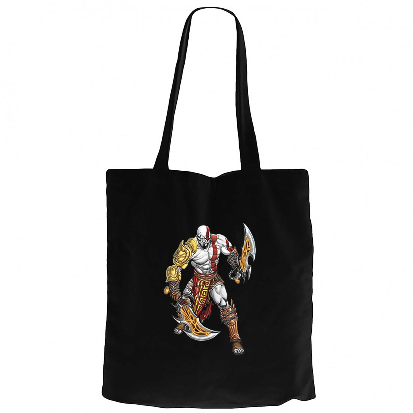 God Of War Kratos Savaşçı Siyah Fermuarlı Bez Çanta Gabardin