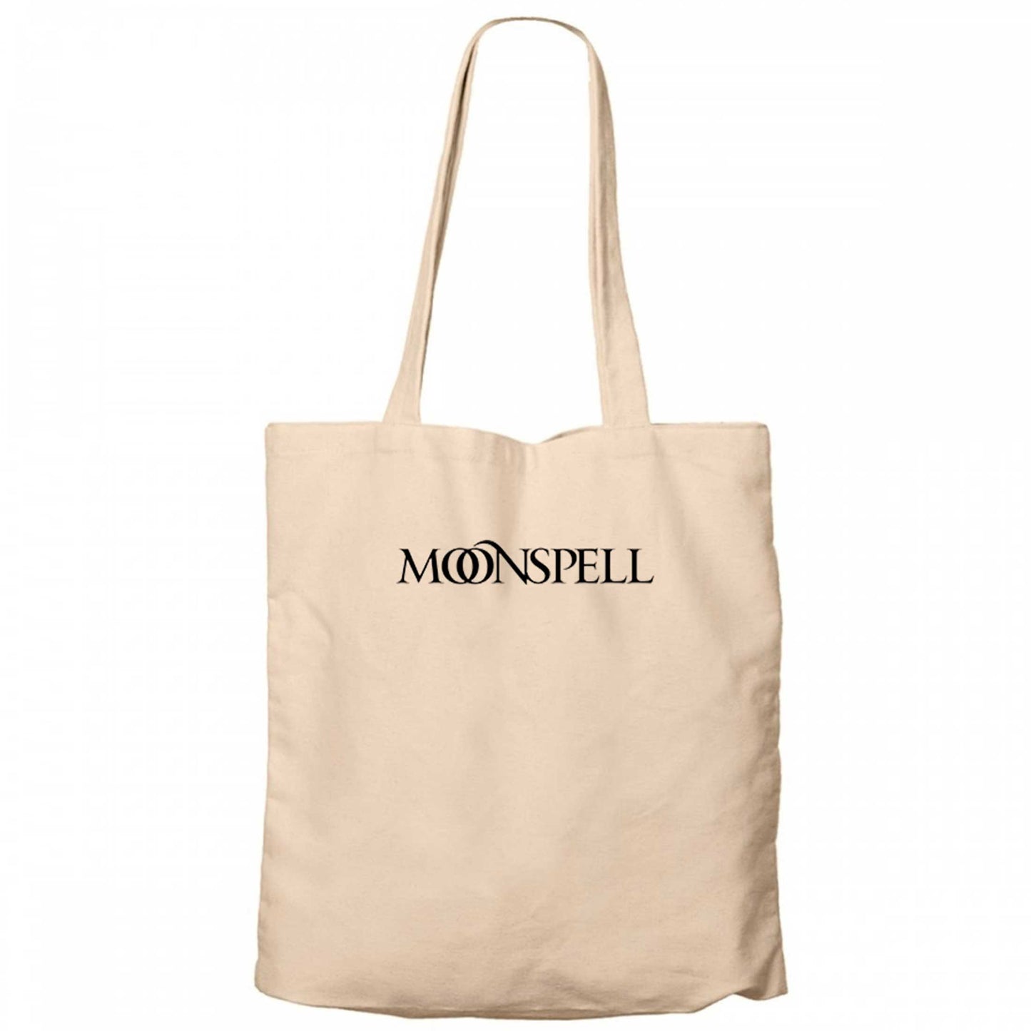 Moonspell Text Krem Fermuarlı Bez Çanta Gabardin