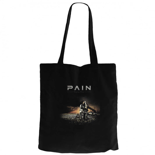 Pain Coming Home Siyah Fermuarlı Bez Çanta Gabardin