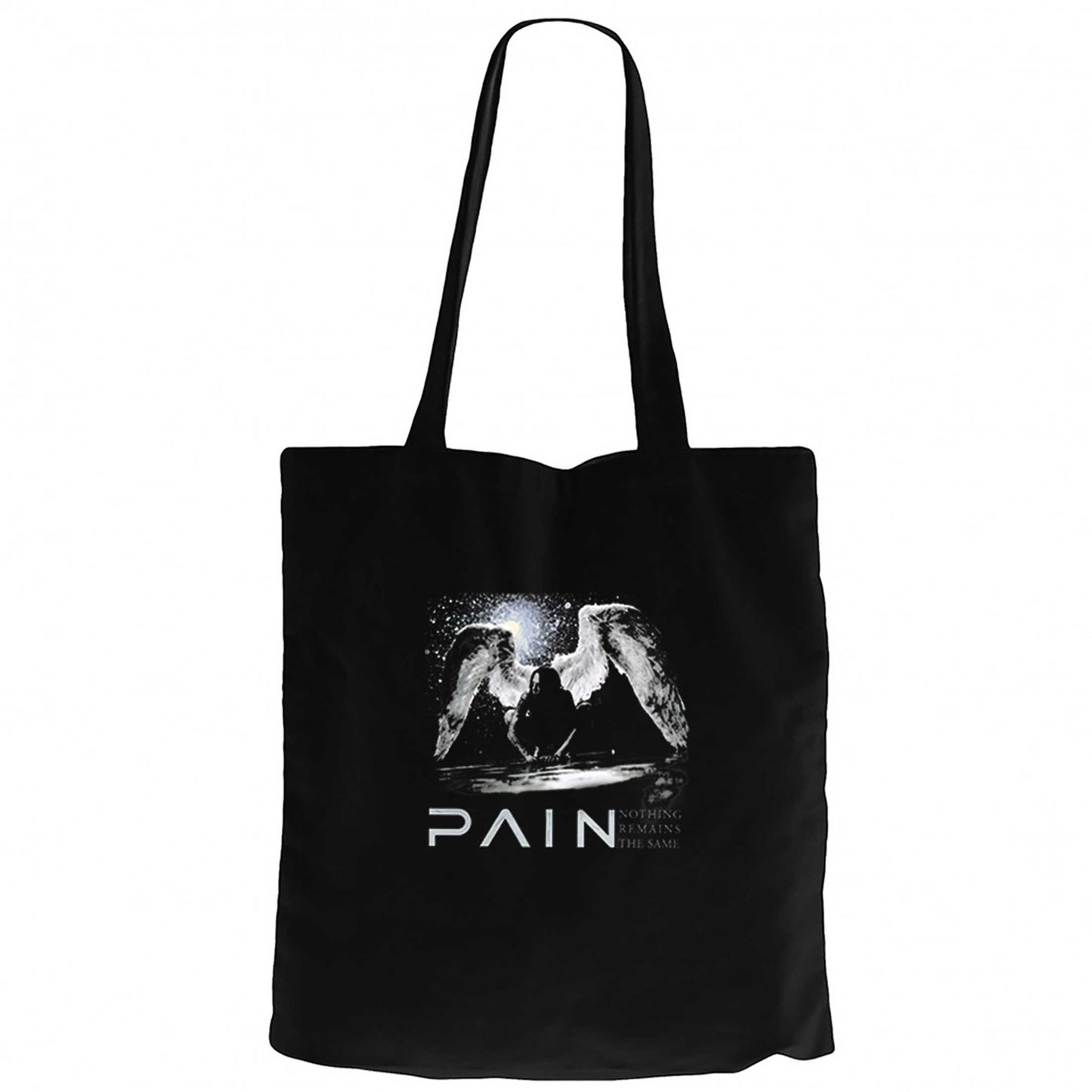 Pain Nothing Remains the Same Siyah Fermuarlı Bez Çanta Gabardin