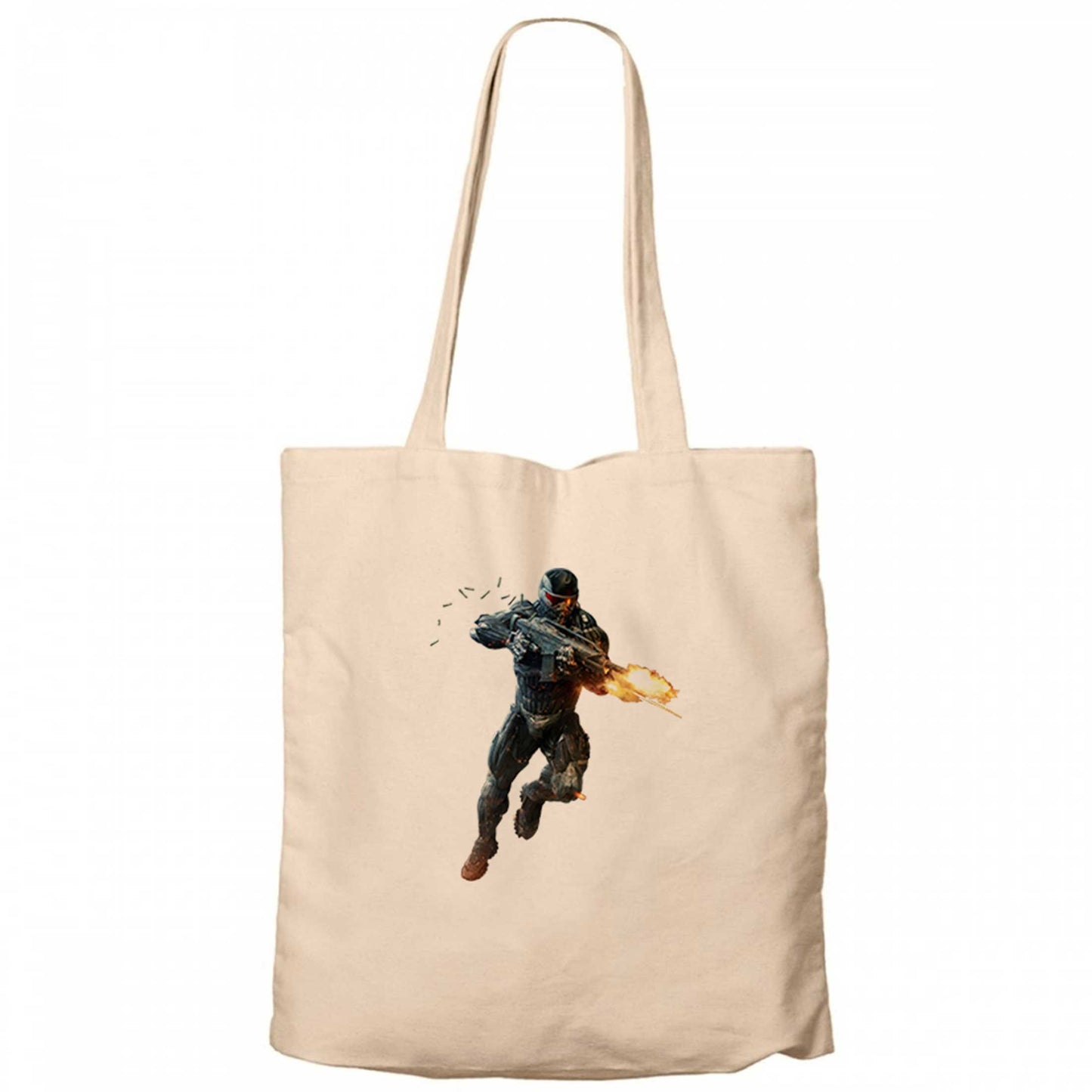 Crysis Fire Warrior Krem Fermuarlı Bez Çanta Gabardin