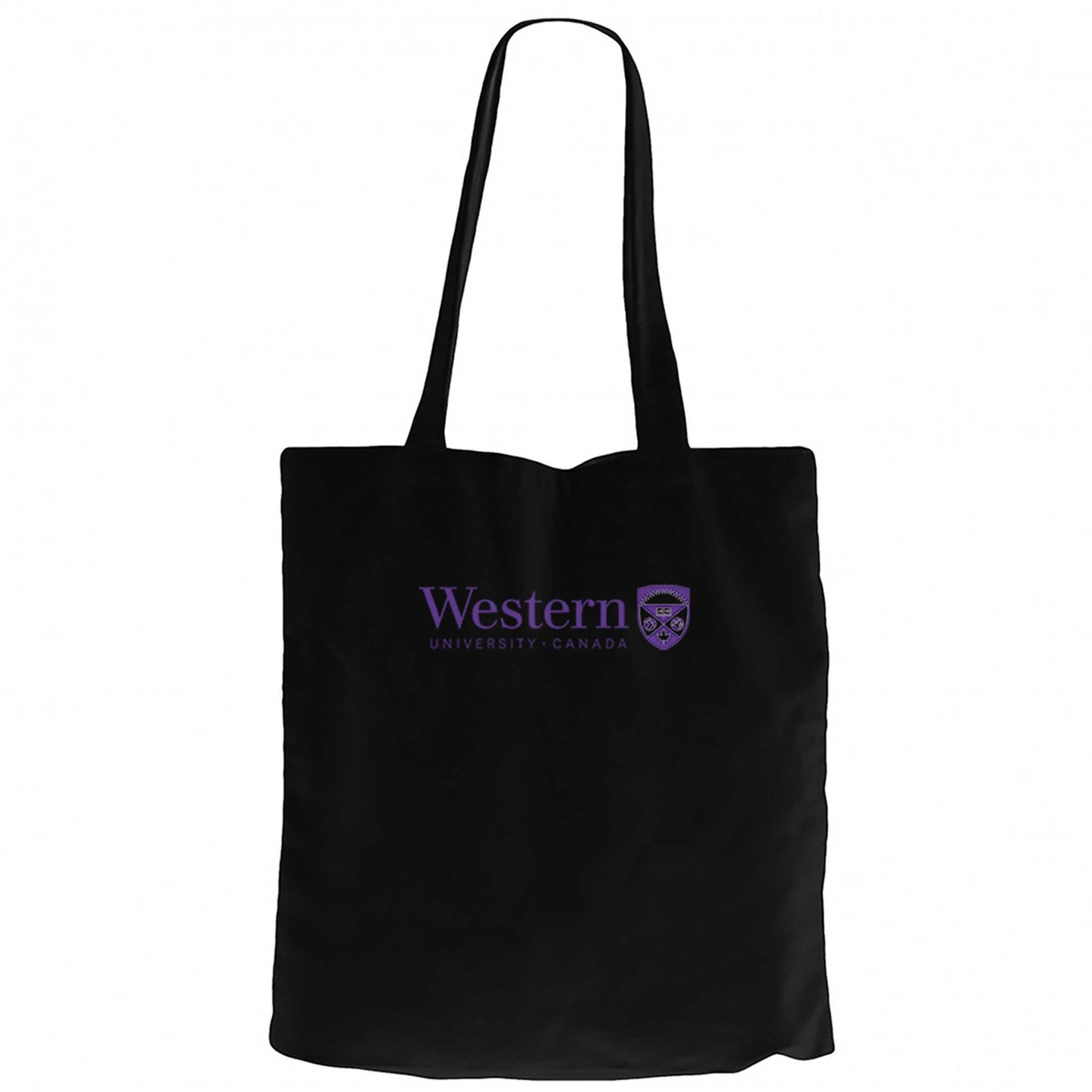 Western University Purple Logo Siyah Kanvas Bez Çanta