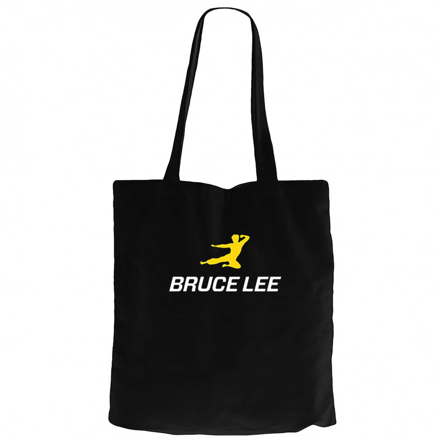 Bruce Lee Yellow Man Siyah Fermuarlı Bez Çanta Gabardin
