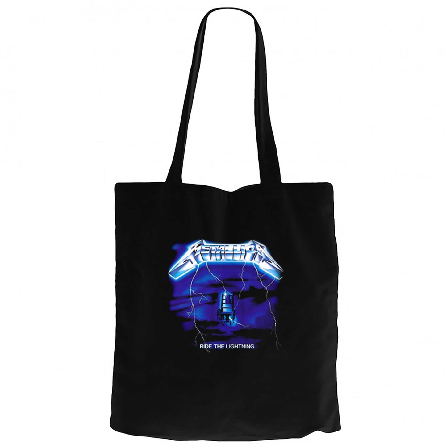 Metallica Ride The Lightning Siyah Fermuarlı Bez Çanta Gabardin