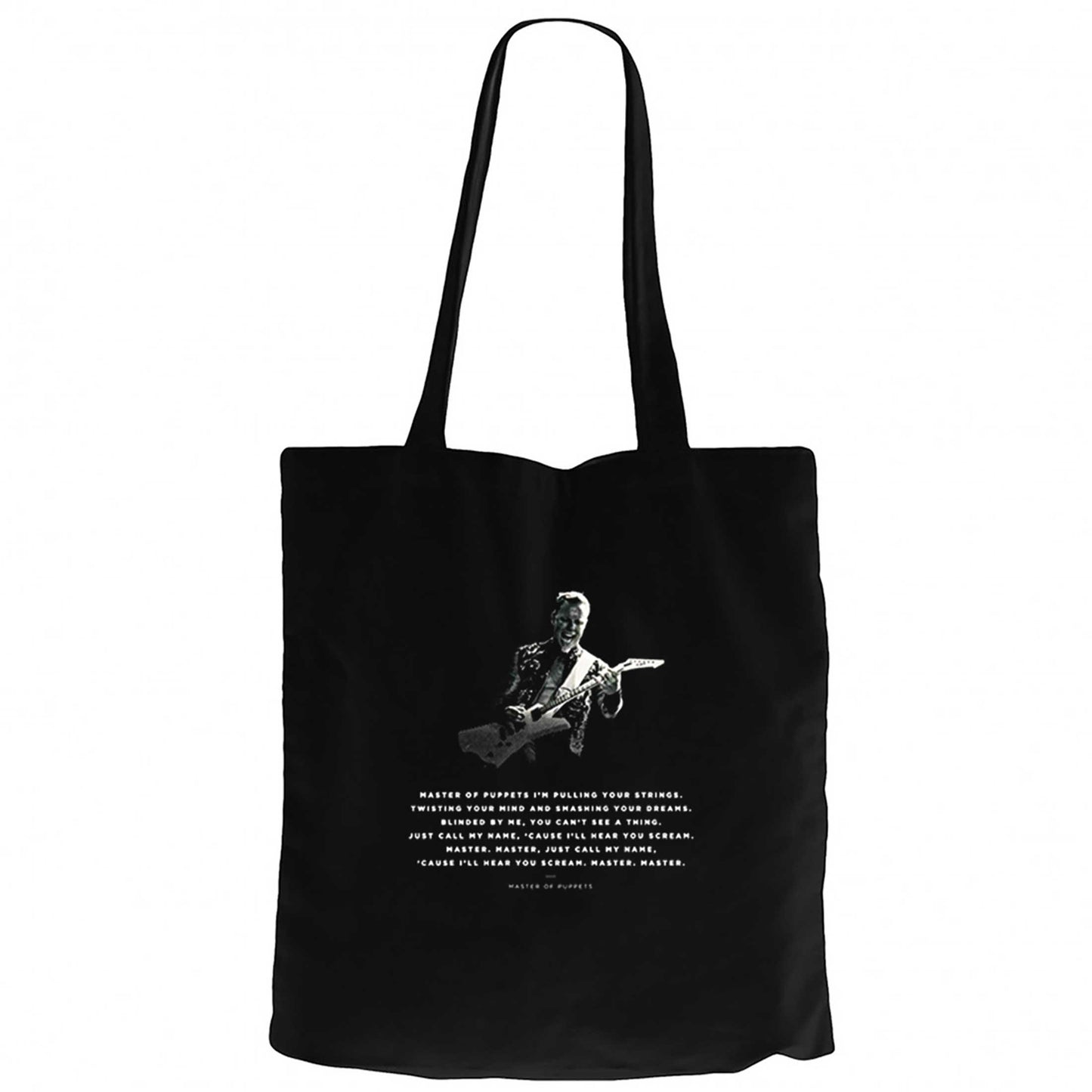 Metallica Master Of Puppets James Siyah Fermuarlı Bez Çanta Gabardin