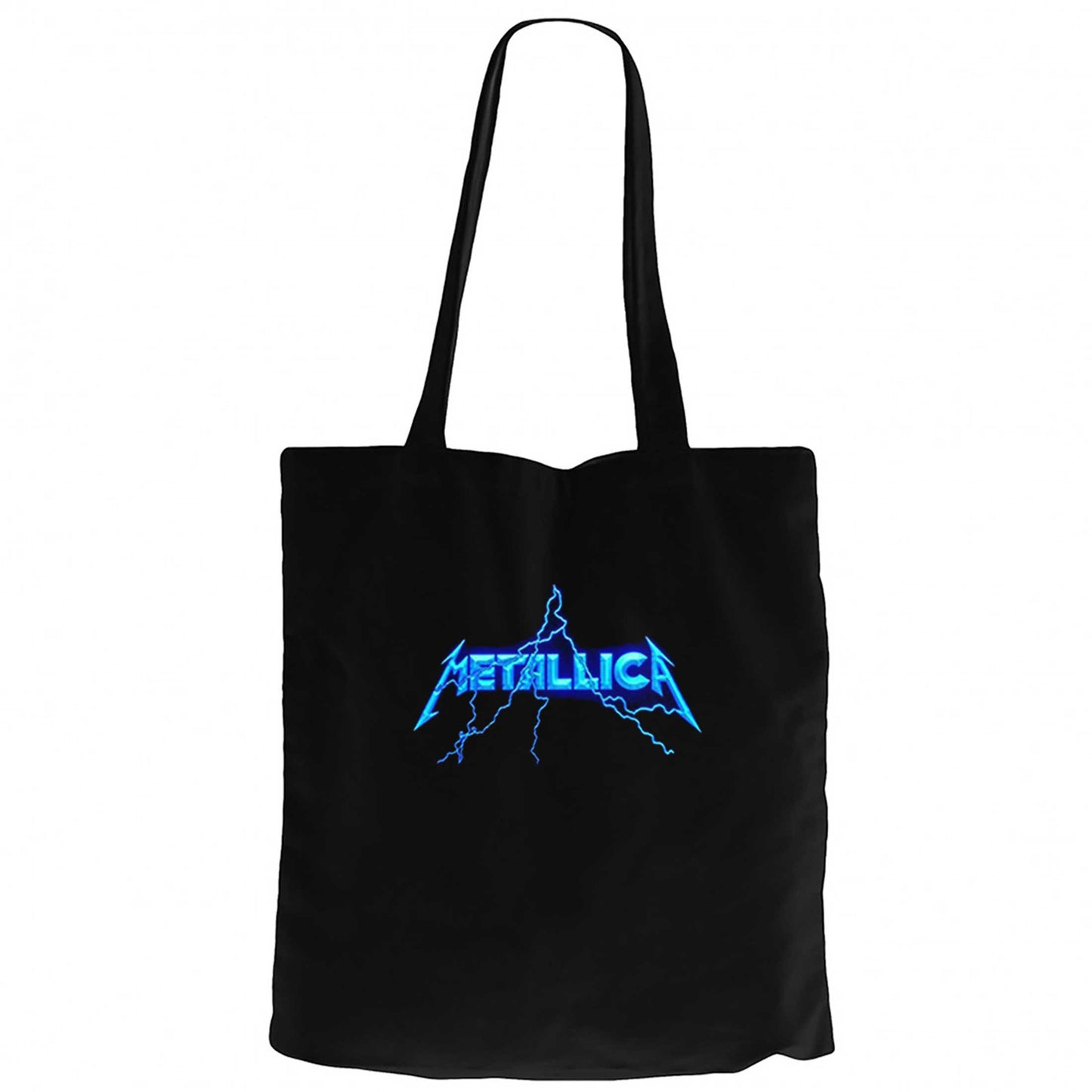 Metallica Logo Lightning Siyah Fermuarlı Bez Çanta Gabardin