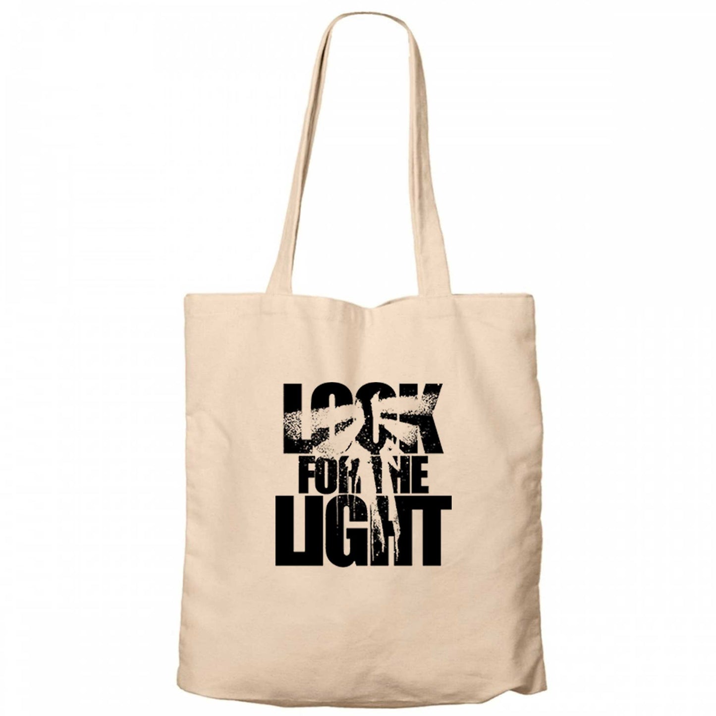 The Last of Us Look for The Light Text Krem Fermuarlı Bez Çanta Gabardin