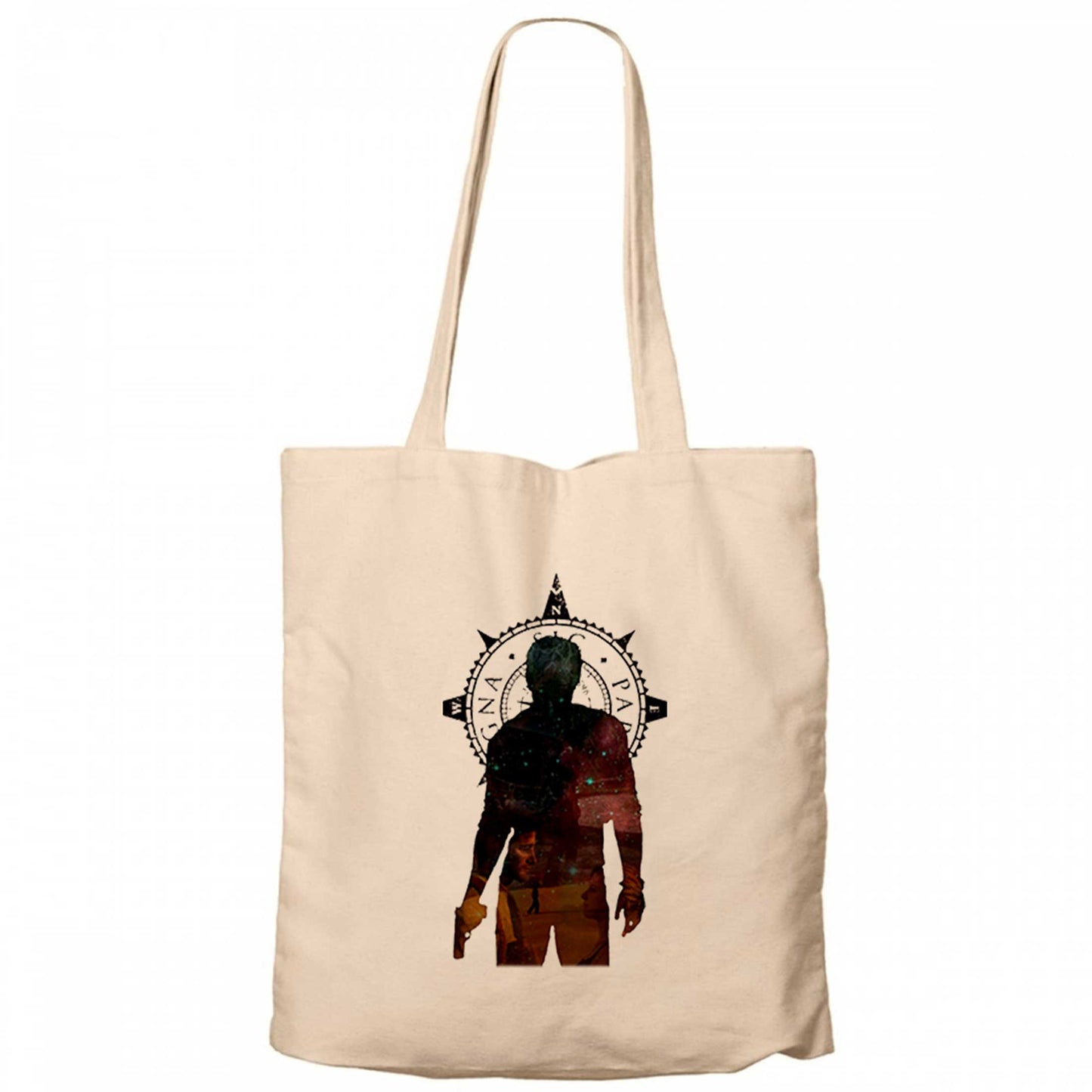 Uncharted 4 Nathan Drake Adventure Krem Fermuarlı Bez Çanta Gabardin