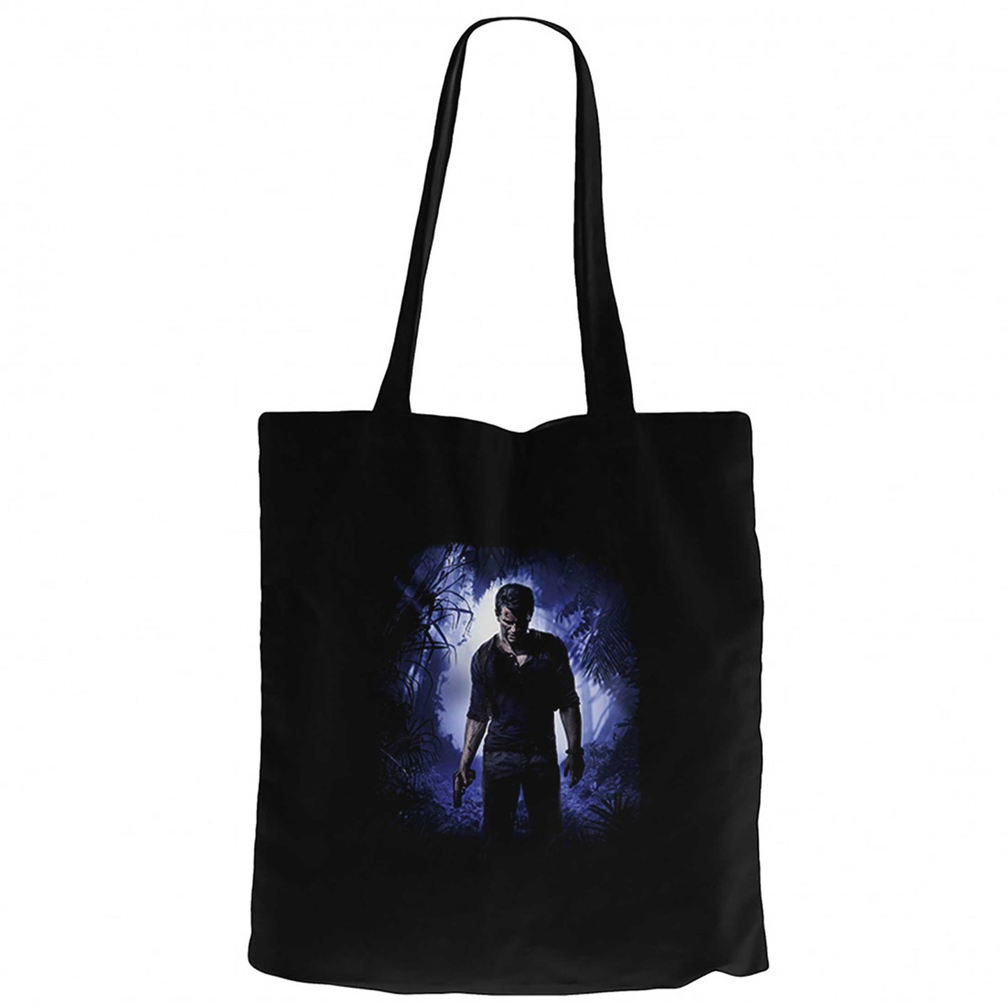 Uncharted 4 Nathan Drake Siyah Fermuarlı Bez Çanta Gabardin