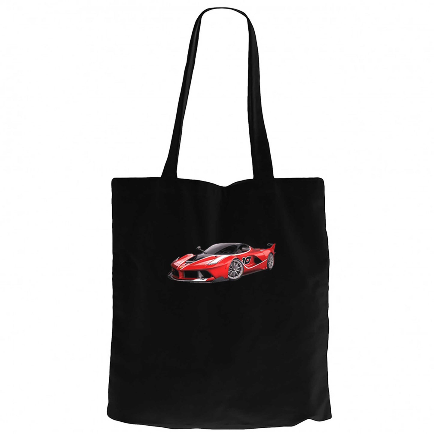 Asphalt 9 Legends Red Car Siyah Fermuarlı Bez Çanta Gabardin