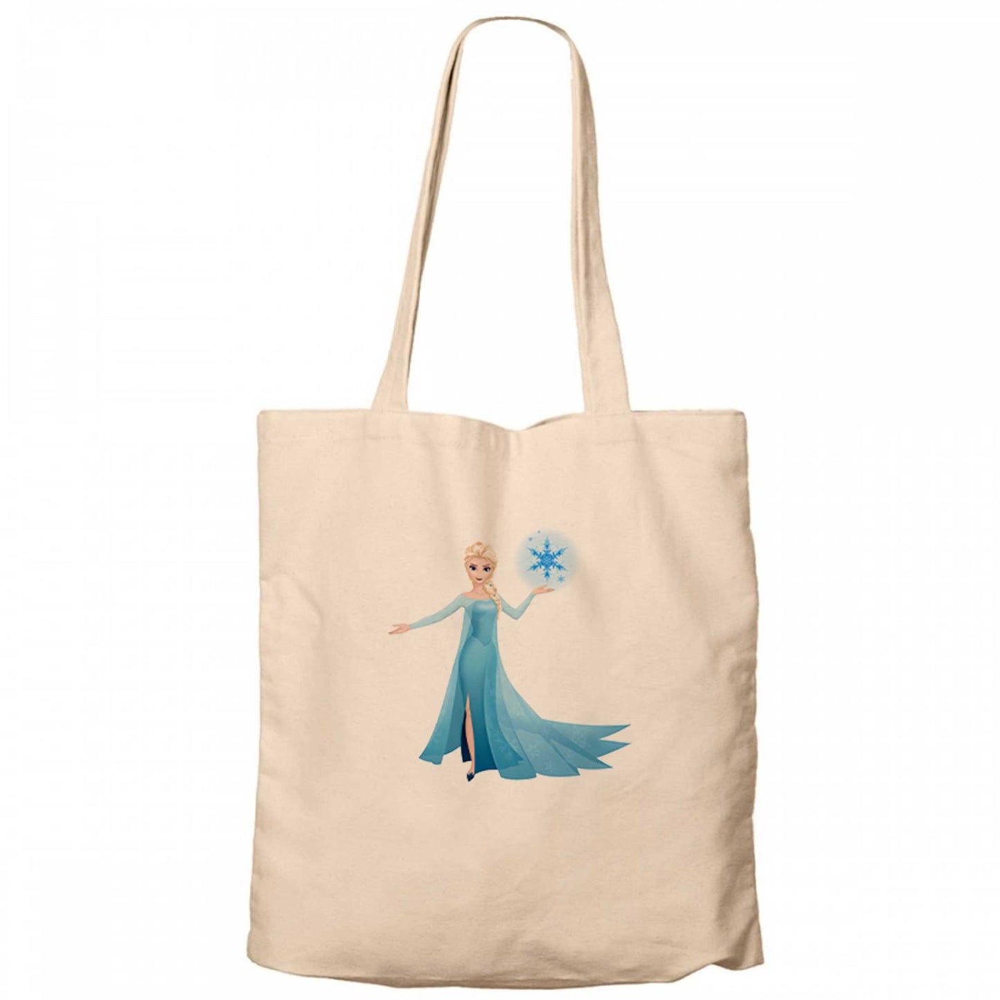 Karlar Ülkesi Elsa Siluet Krem Fermuarlı Bez Çanta Gabardin