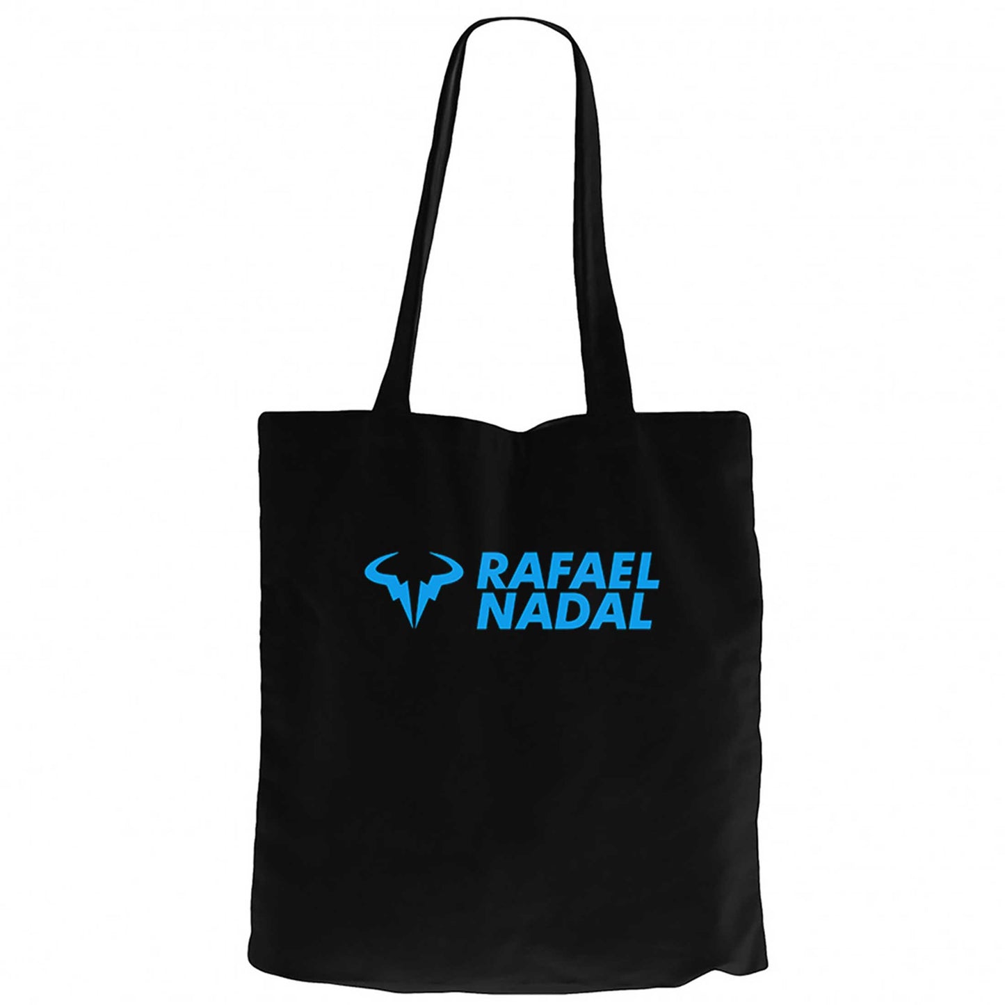 Rafael Nadal Blue Logo Text Siyah Kanvas Bez Çanta