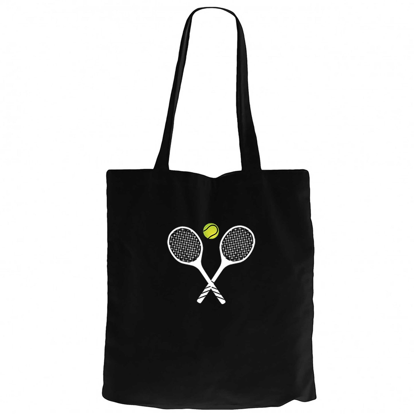 Tennis Rackets Siyah Fermuarlı Bez Çanta Gabardin
