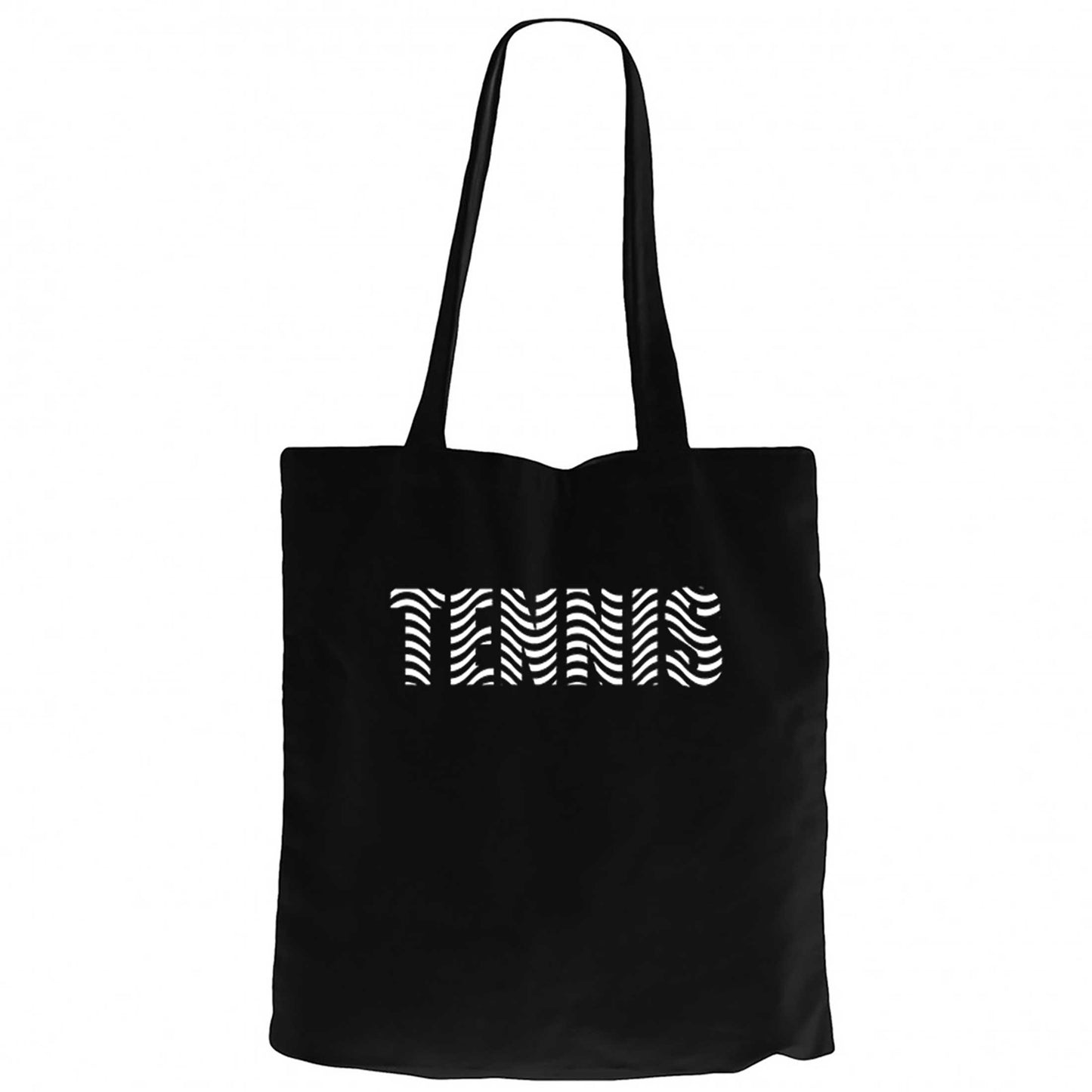 Tennis Text Siyah Kanvas Bez Çanta