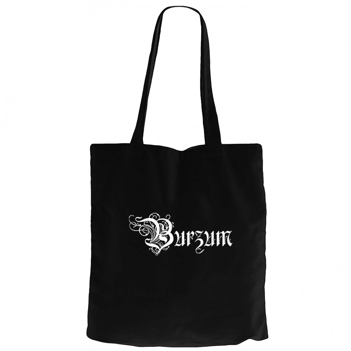 Burzum Design Logo Siyah Fermuarlı Bez Çanta Gabardin