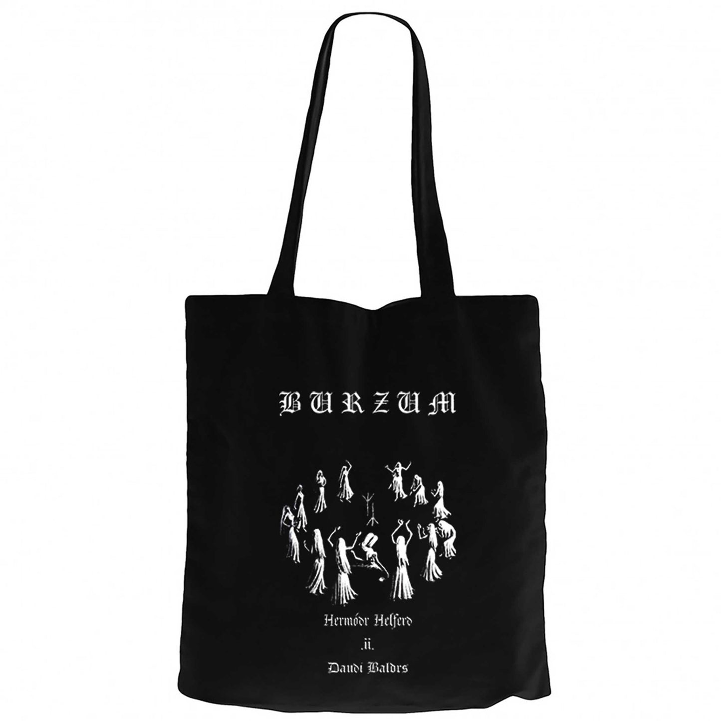Burzum Graphic Siyah Fermuarlı Bez Çanta Gabardin