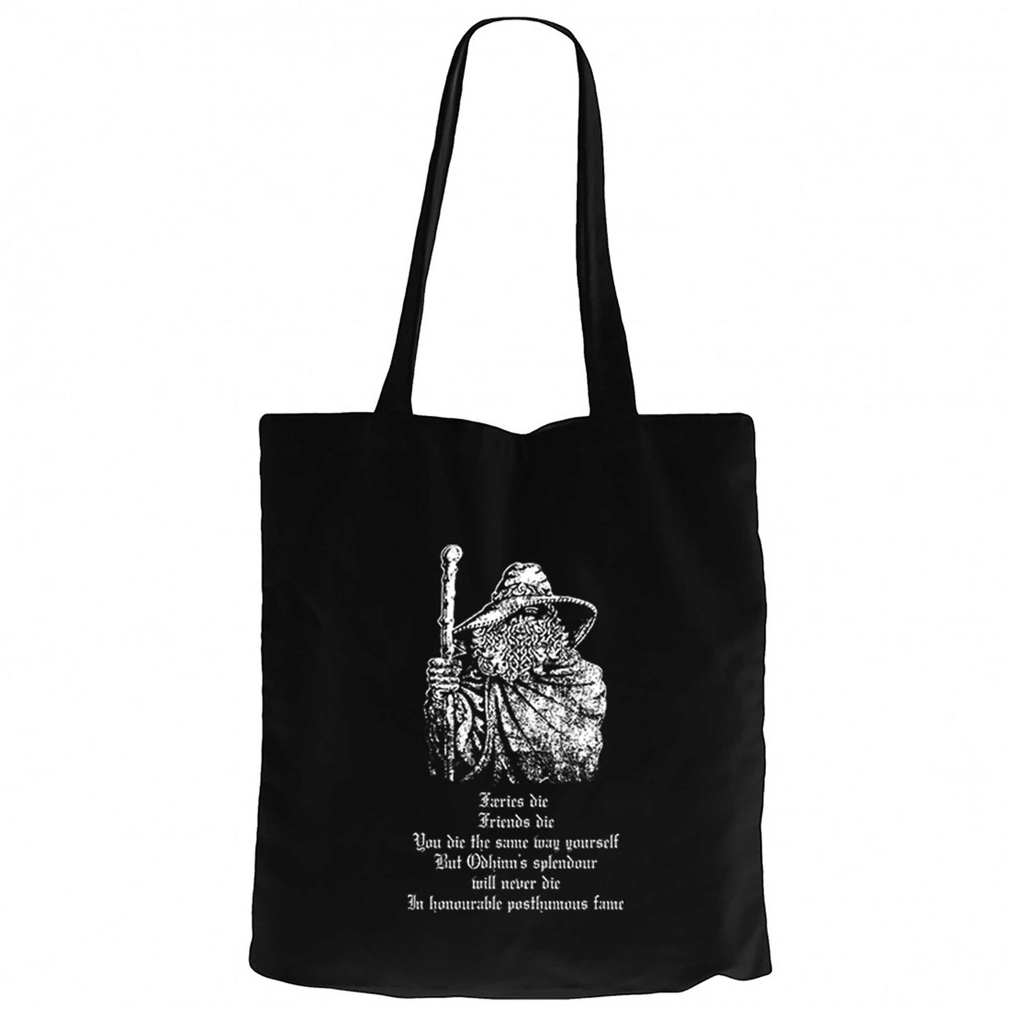 Burzum Old Siyah Fermuarlı Bez Çanta Gabardin