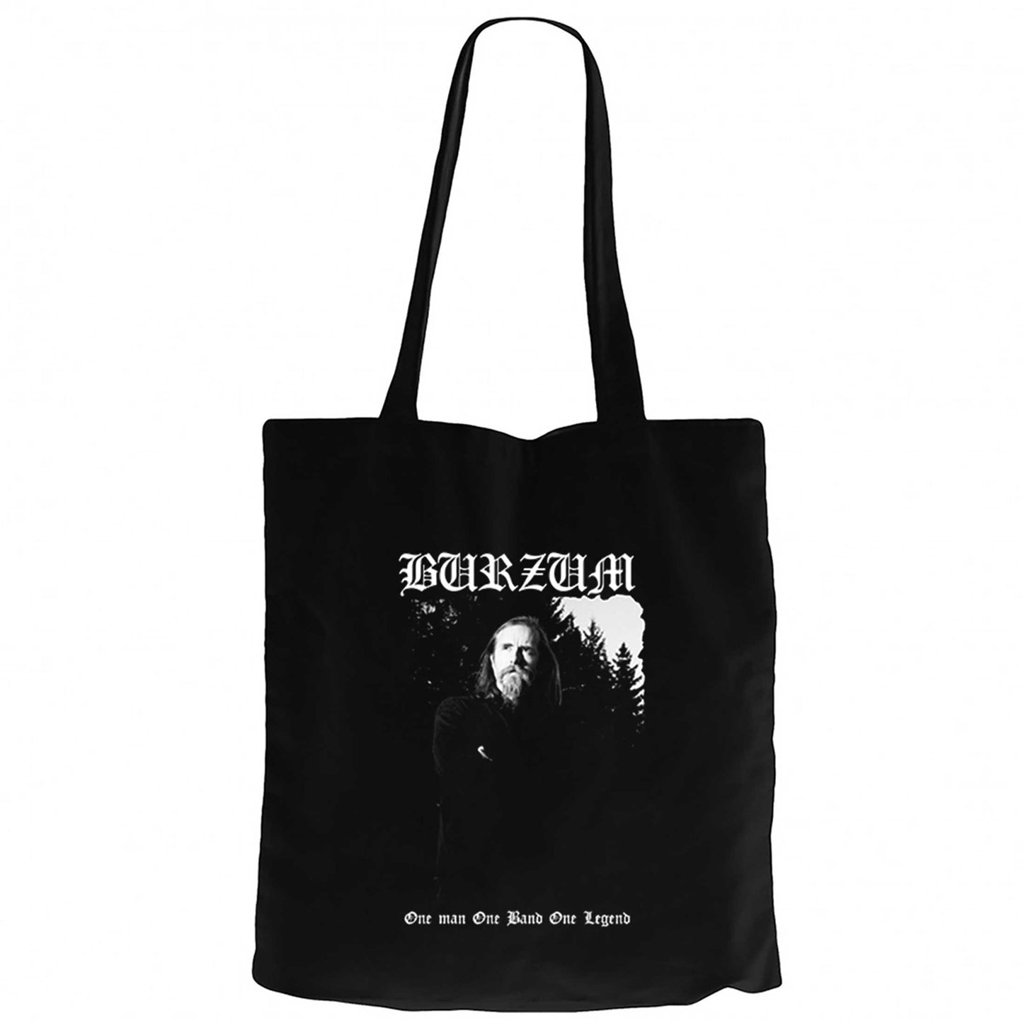 Burzum One Man One Band One Legand Siyah Fermuarlı Bez Çanta Gabardin