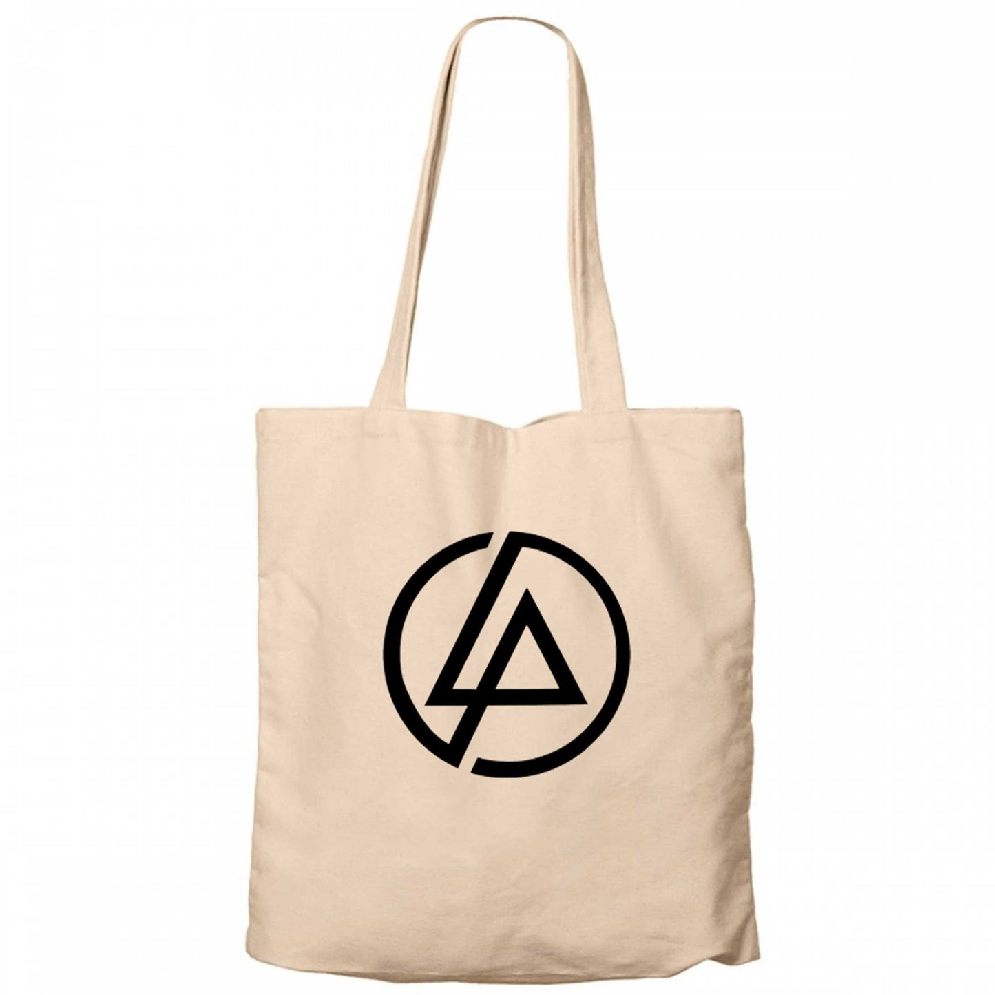 Linkin Park Classic Logo Krem Fermuarlı Bez Çanta Gabardin