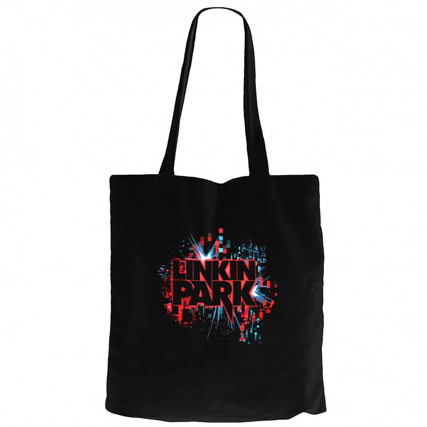 Linkin Park Graphic Design Siyah Fermuarlı Bez Çanta Gabardin