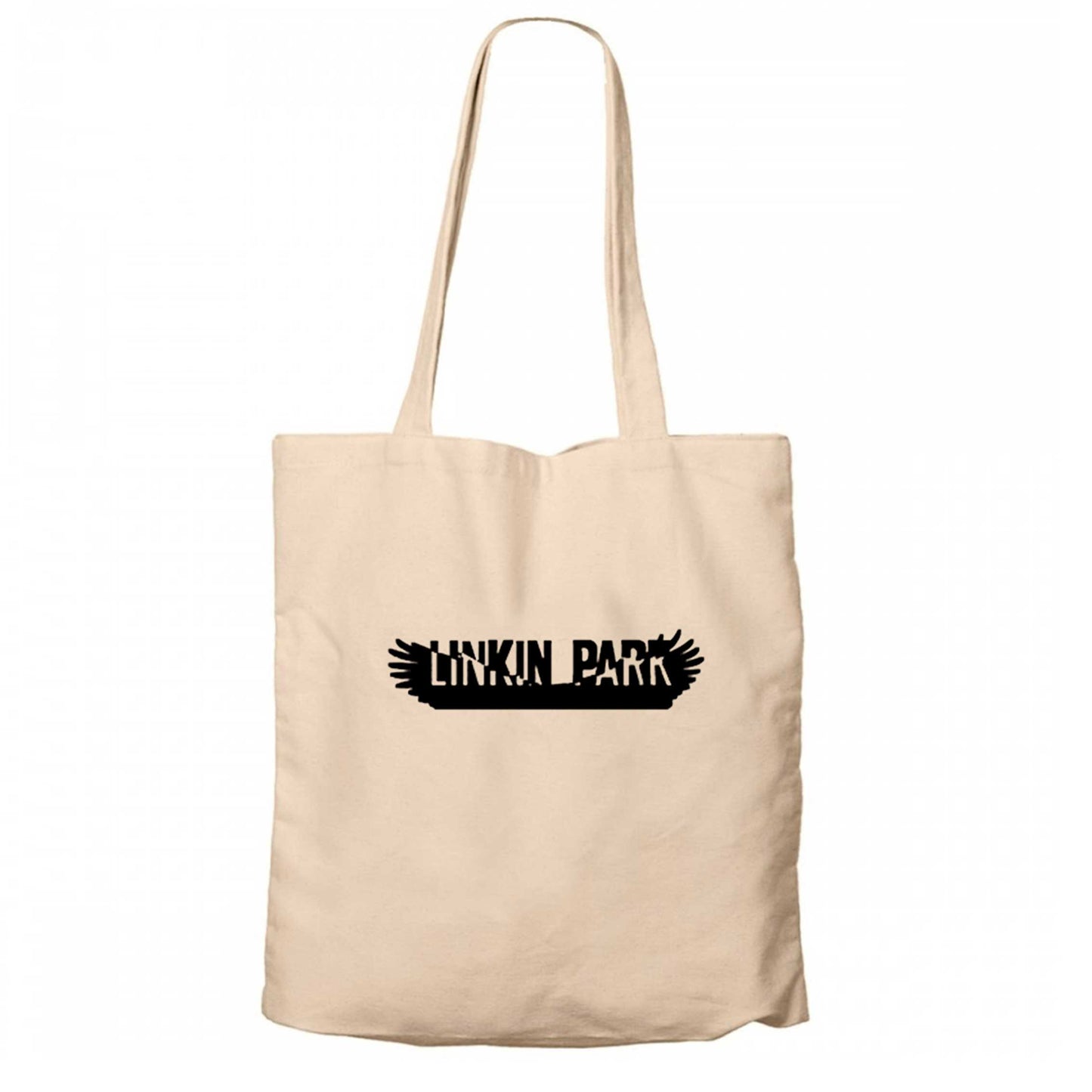 Linkin Park He is Legend Krem Fermuarlı Bez Çanta Gabardin