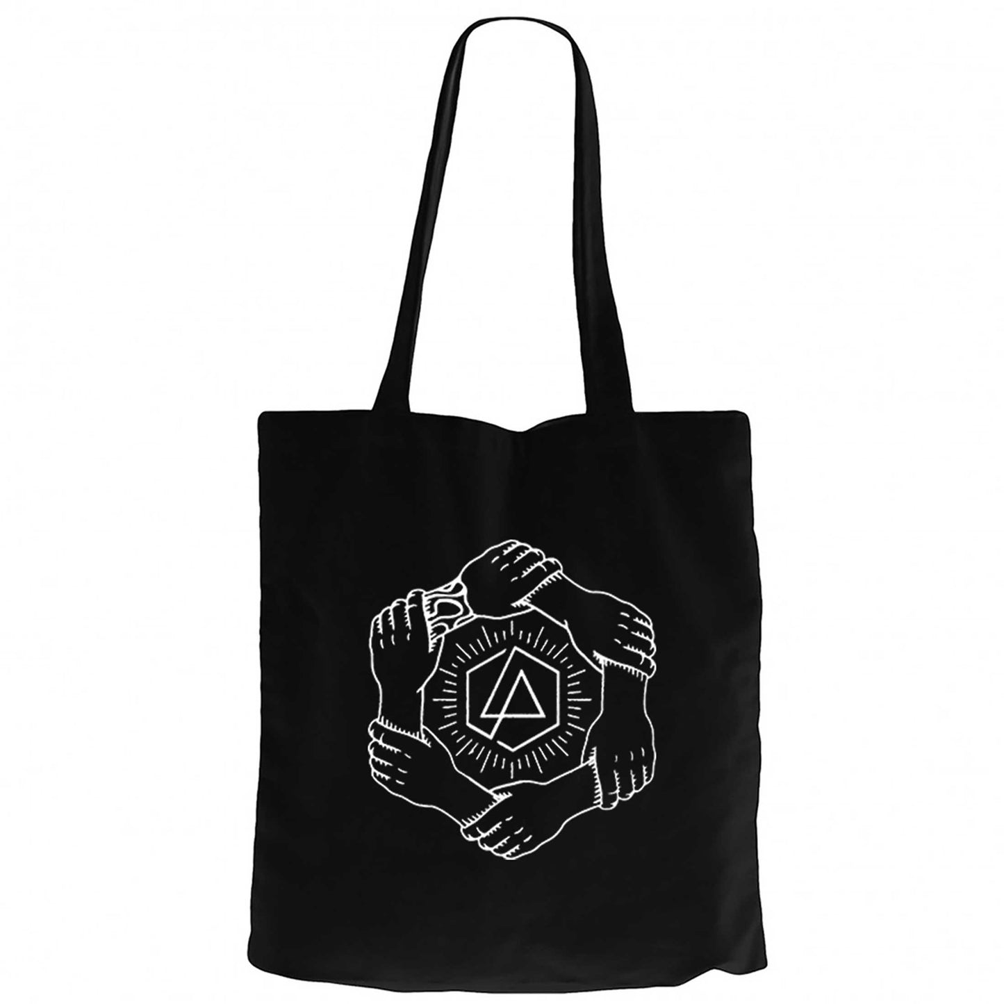 Linkin Park Popular Symbol Siyah Fermuarlı Bez Çanta Gabardin