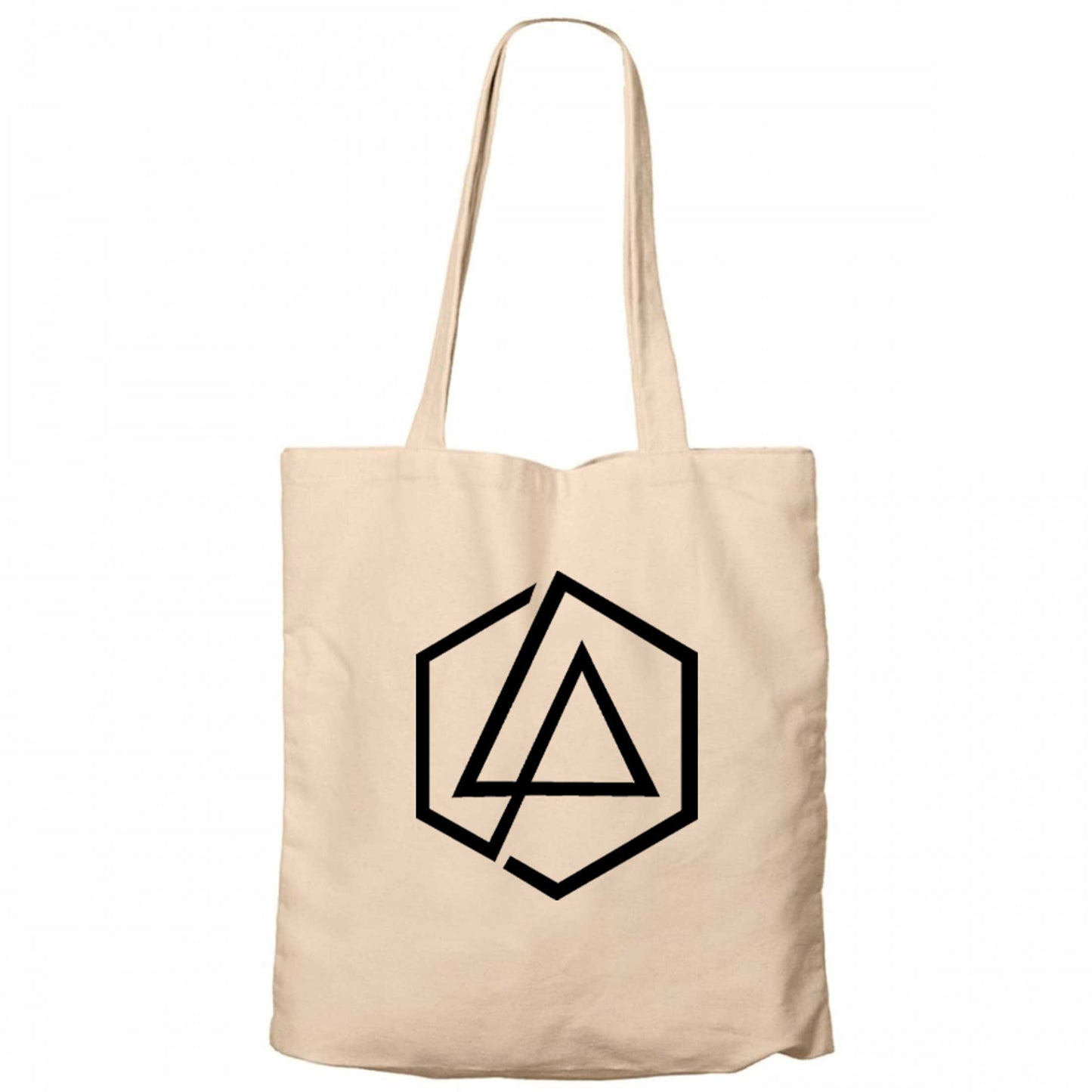 Linkin Park Symbol Krem Fermuarlı Bez Çanta Gabardin