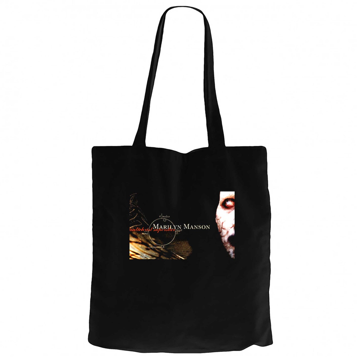 Marilyn Manson Antichrist Superstar Siyah Fermuarlı Bez Çanta Gabardin