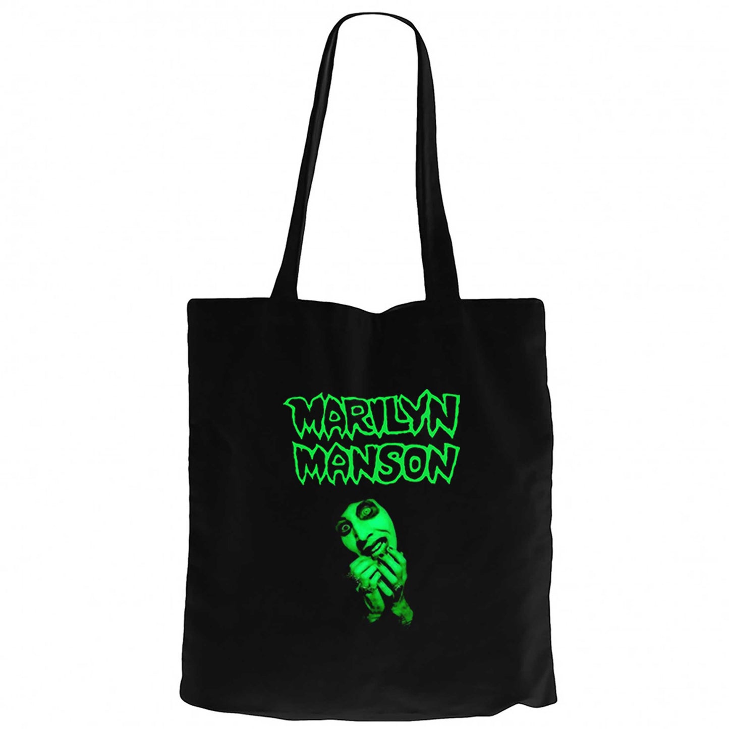 Marilyn Manson Smells Like Children Siyah Fermuarlı Bez Çanta Gabardin