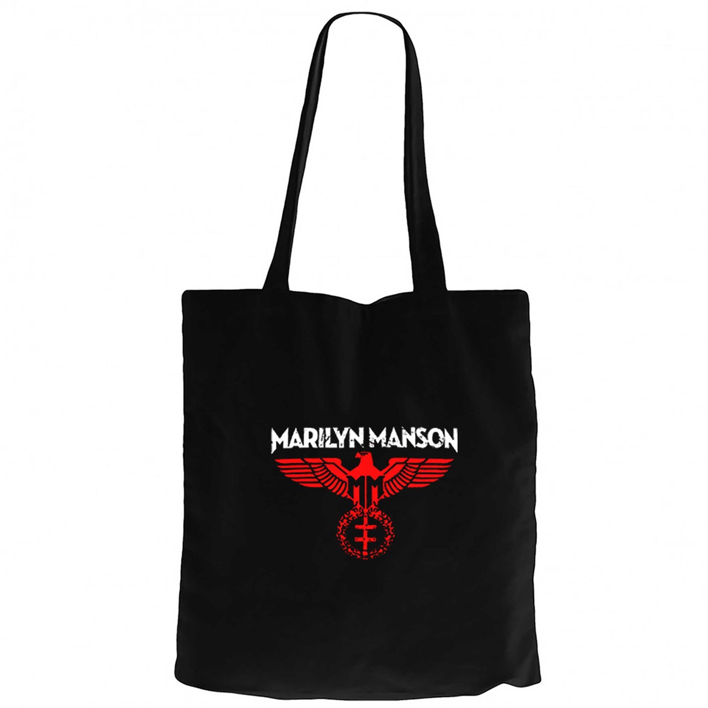 Marilyn Manson Spread Eagle Siyah Fermuarlı Bez Çanta Gabardin