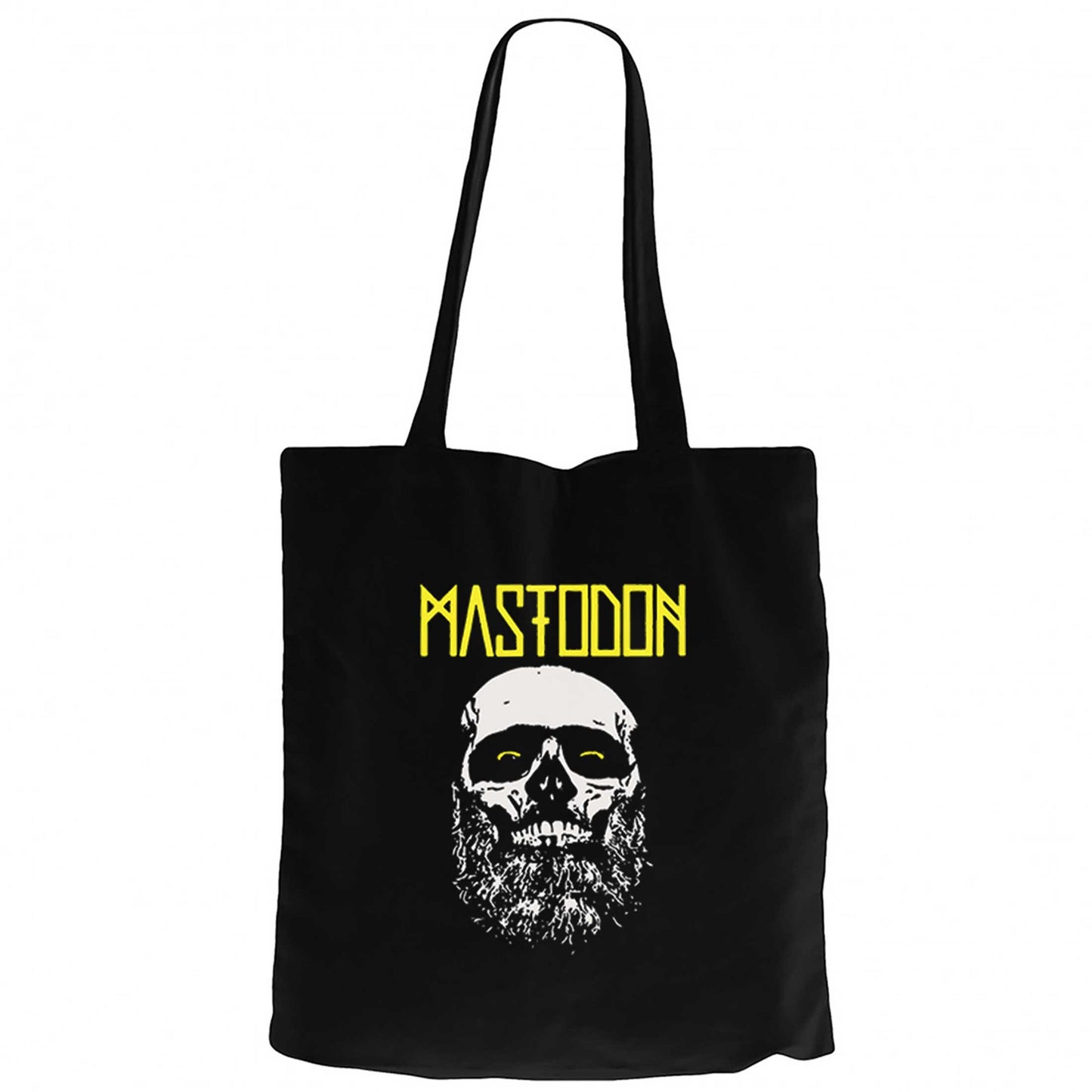 Mastodon Skull Siyah Fermuarlı Bez Çanta Gabardin