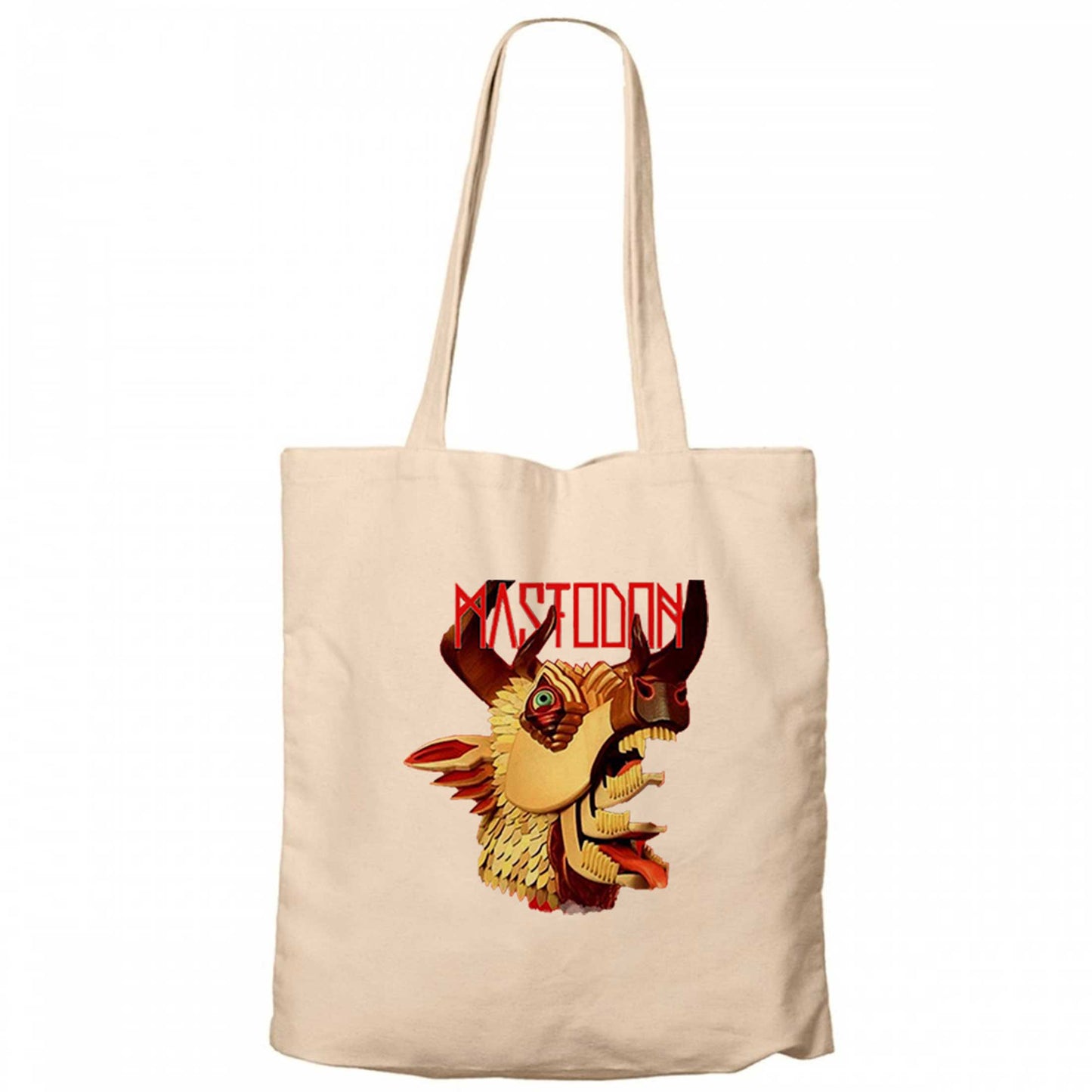 Mastodon The Hunter Krem Fermuarlı Bez Çanta Gabardin