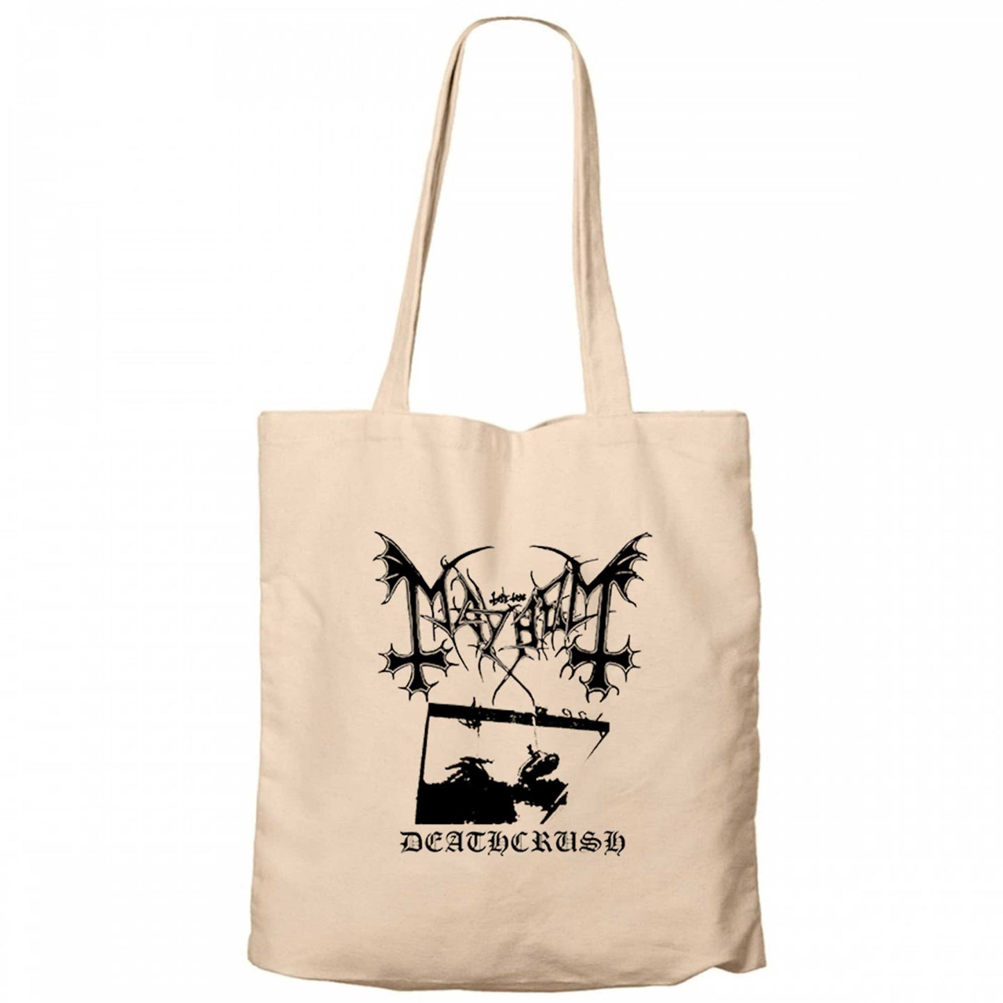 Mayhem Deathcrush Krem Fermuarlı Bez Çanta Gabardin