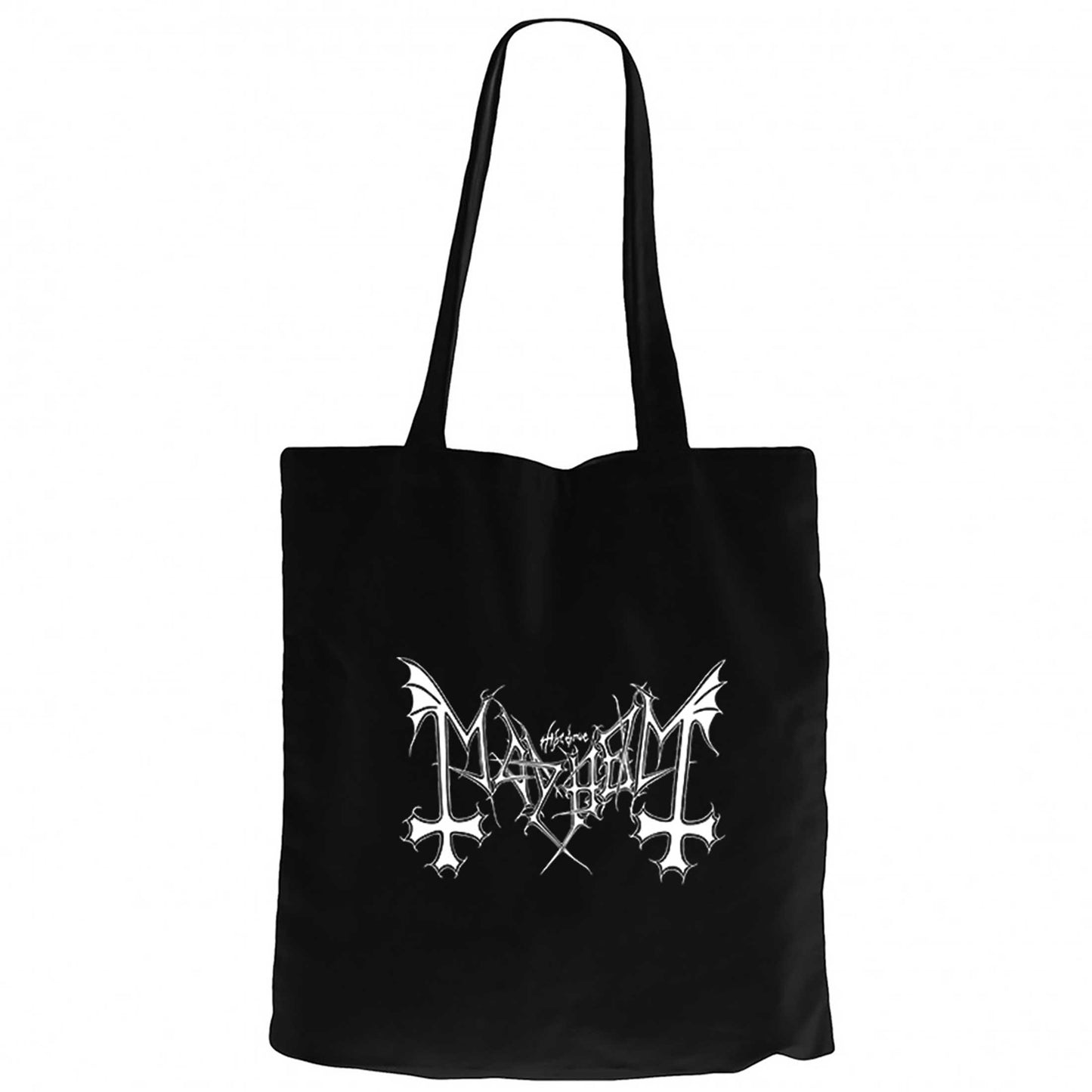Mayhem Logo Siyah Fermuarlı Bez Çanta Gabardin