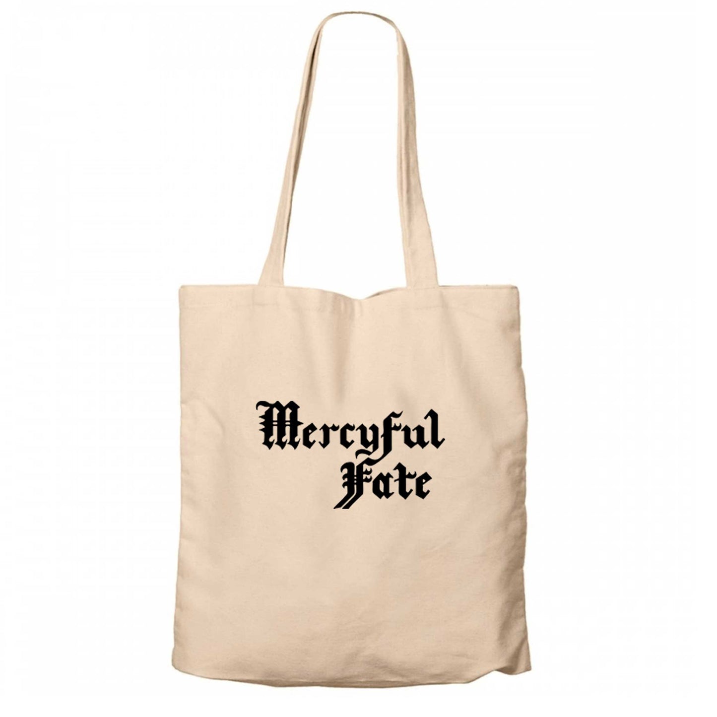 Mercyful Fate Logo Text Krem Fermuarlı Bez Çanta Gabardin