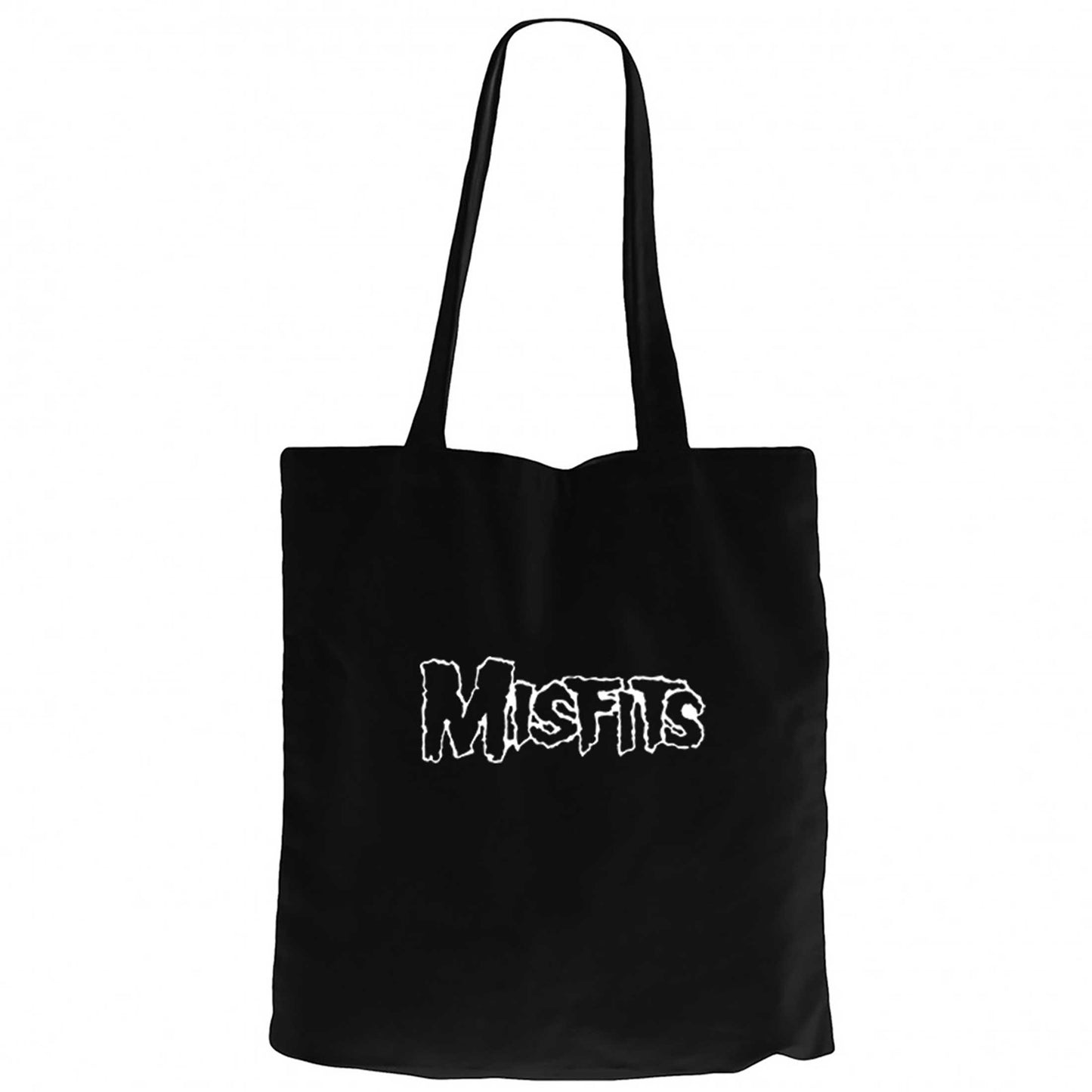 Misfits Logo Siyah Fermuarlı Bez Çanta Gabardin